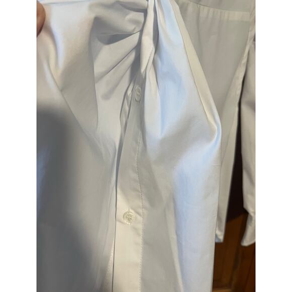 Carbon38 Women's Twisted Button-Up Tunic Shirt Long Sleeve Blouse White Size XL - Picture 15 of 16
